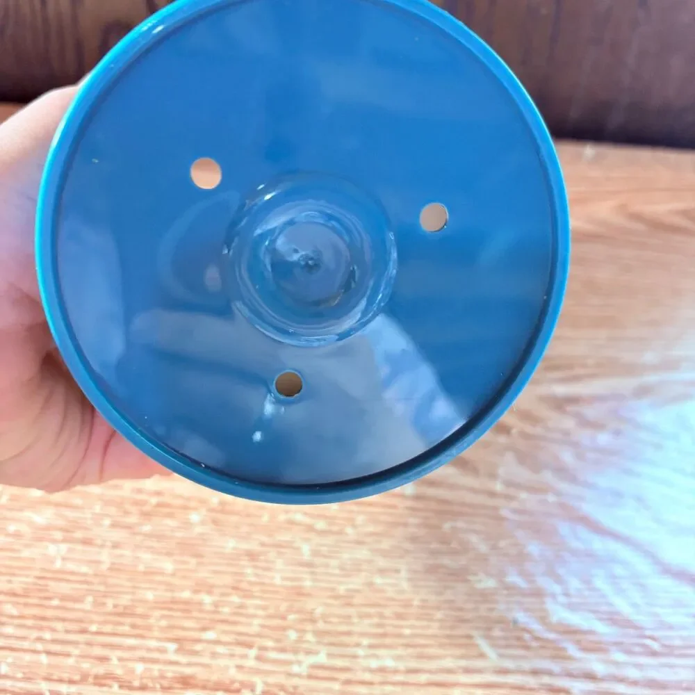 Kitchen Utensils Blue Plastic Bucket Holes In The Bottom For Drainage